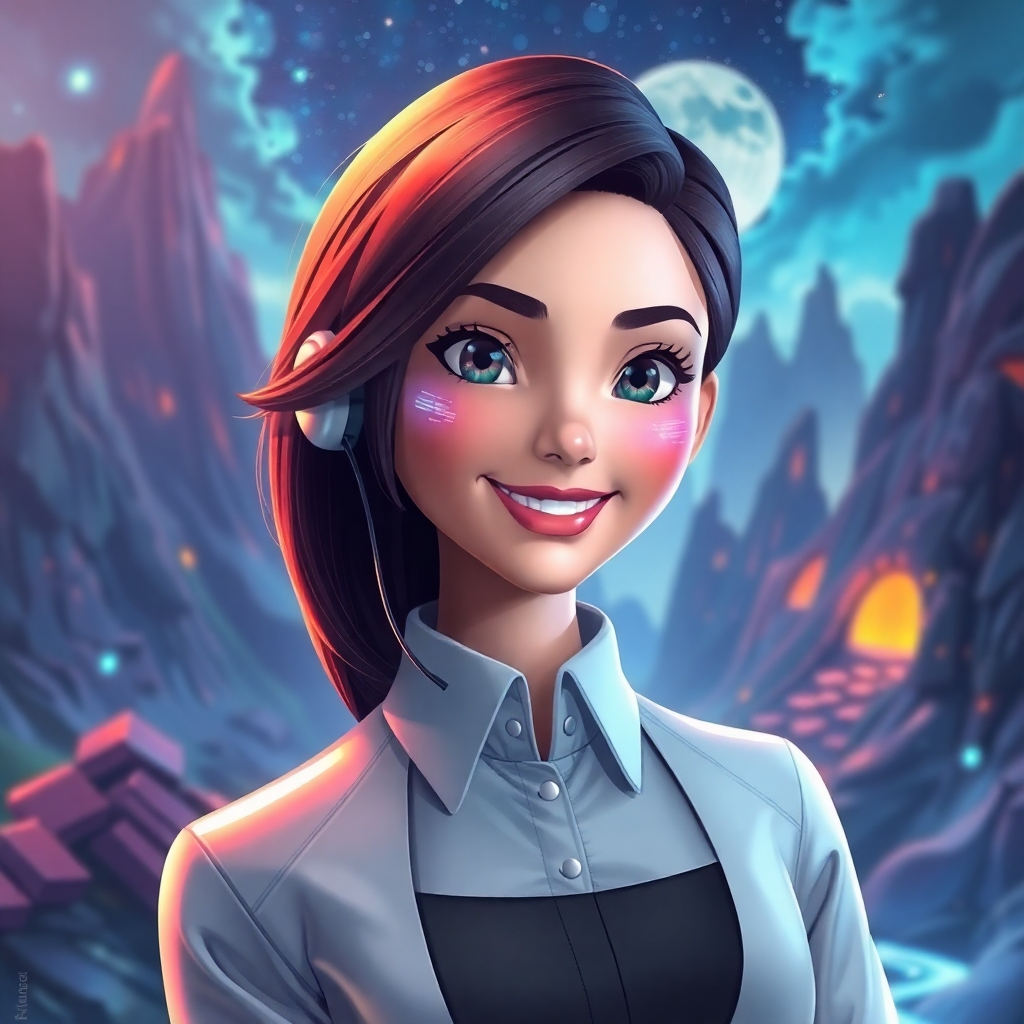 A detailed, photorealistic image of a friendly, animated chatbot avatar displaying various emotions while chatting with a user; the background shows a cozy, inviting setting that portrays warmth and approachability, reflecting brand values.