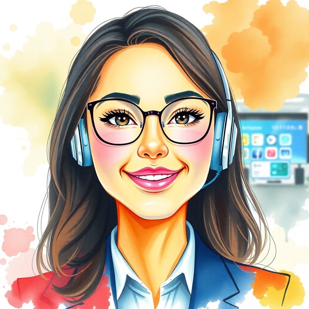 A photorealistic image of a digital assistant avatar that reflects a brand's identity; an attractive, friendly humanoid character designed to represent a company, incorporated with modern technology elements in a sleek, professional environment.